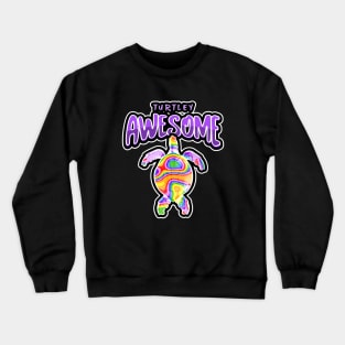 Turtley Awesome Rainbow Sea Turtle Love Crewneck Sweatshirt